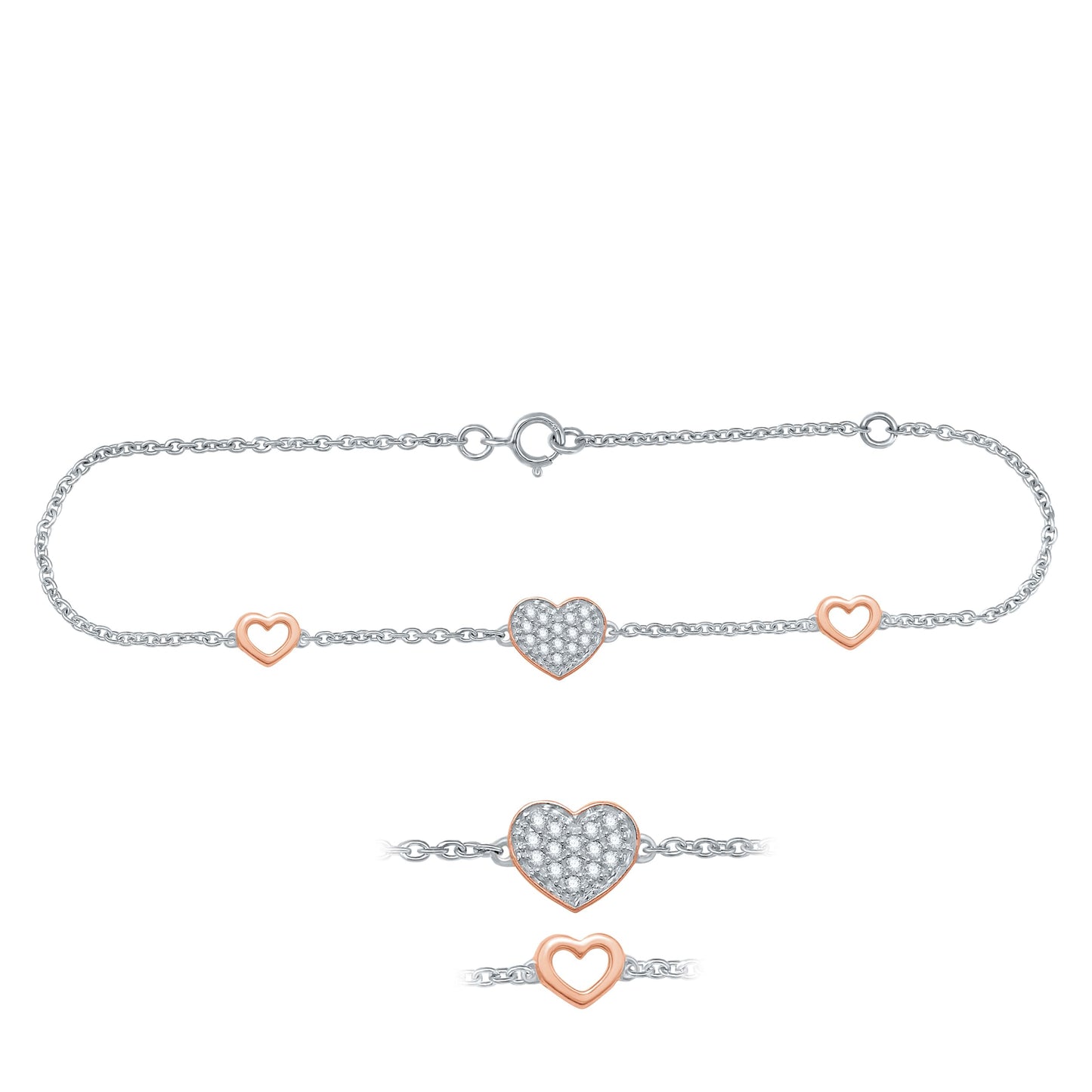 Line of Hearts Diamond Bracelet