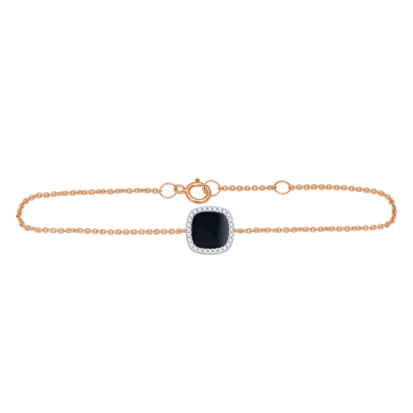 Cushion Onyx Diamond Bracelet
