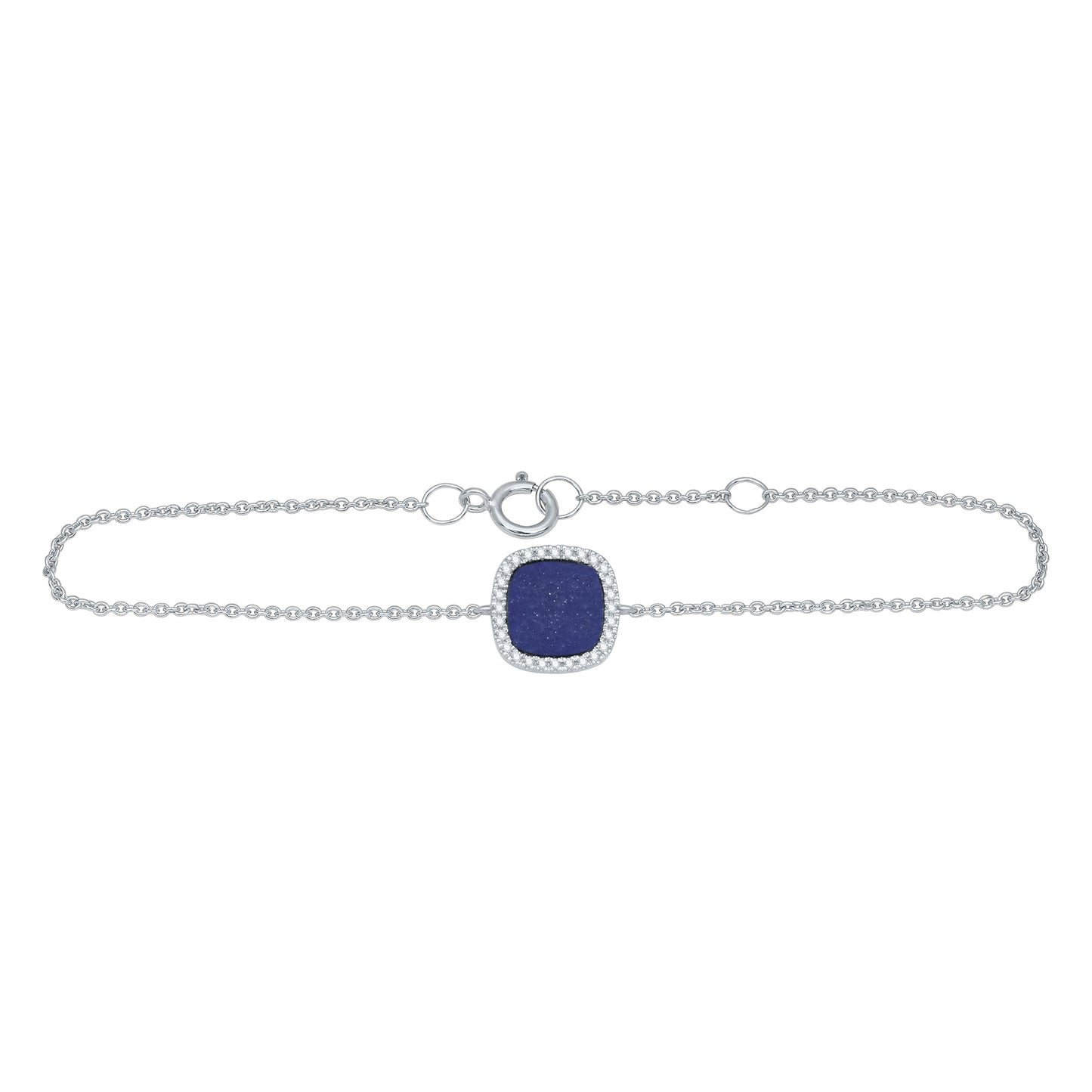 Cushion Lapis Diamond Bracelet