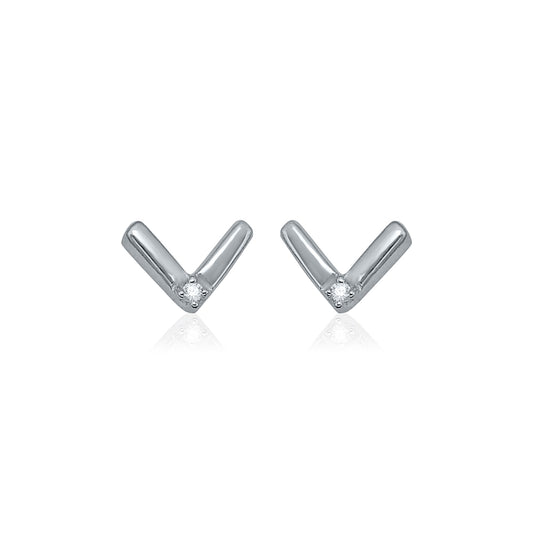 Layered Luxe Collection - VOW V Diamond Earrings
