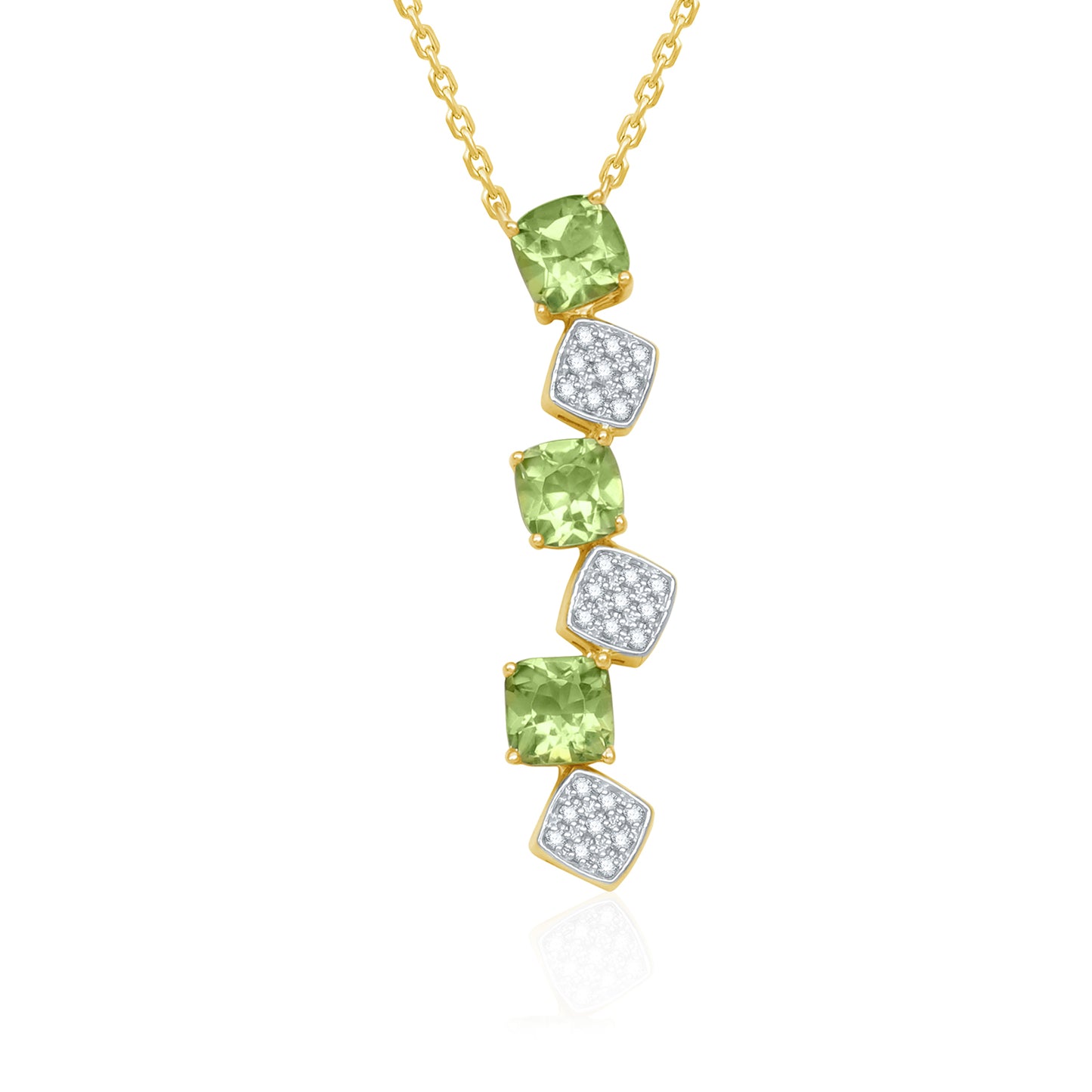 Abstract Blocks Peridot Necklace