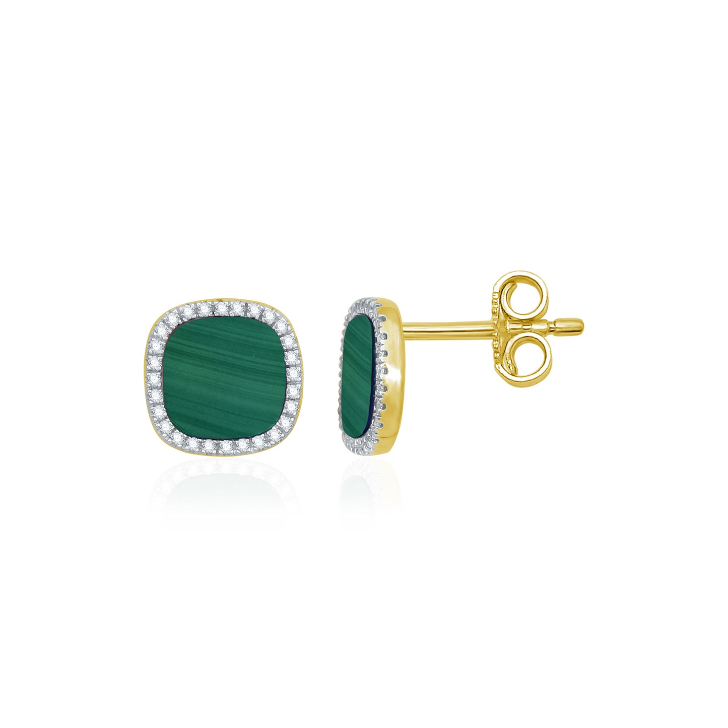 Cushion Malachite Diamond Bracelet