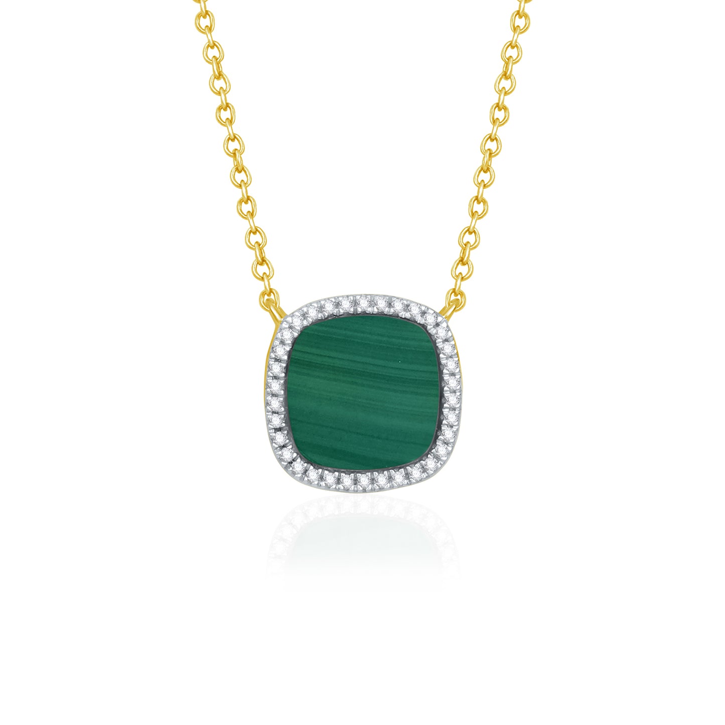 Cushion Malachite Diamond Bracelet