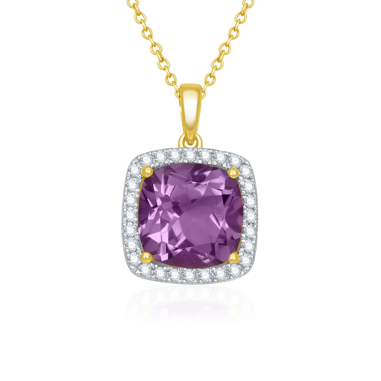 Amethyst Halo Drop Earrings