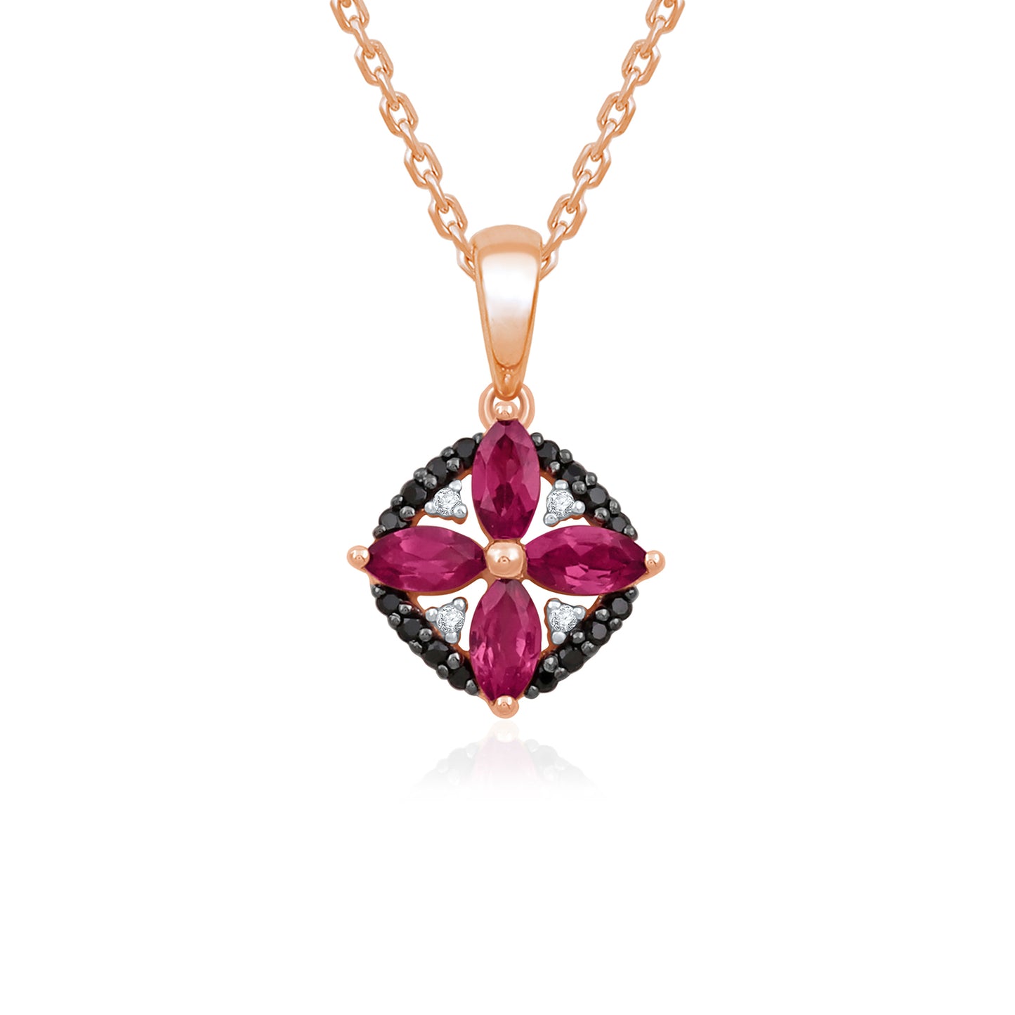 ROSE ECLIPSE - Flower Black Diamond Earrings