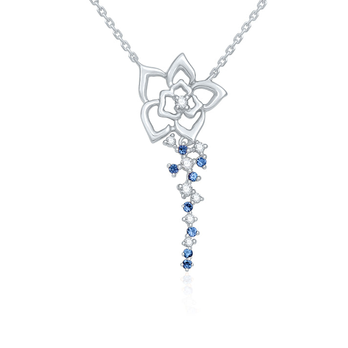 Flower Trail Sapphire Necklace