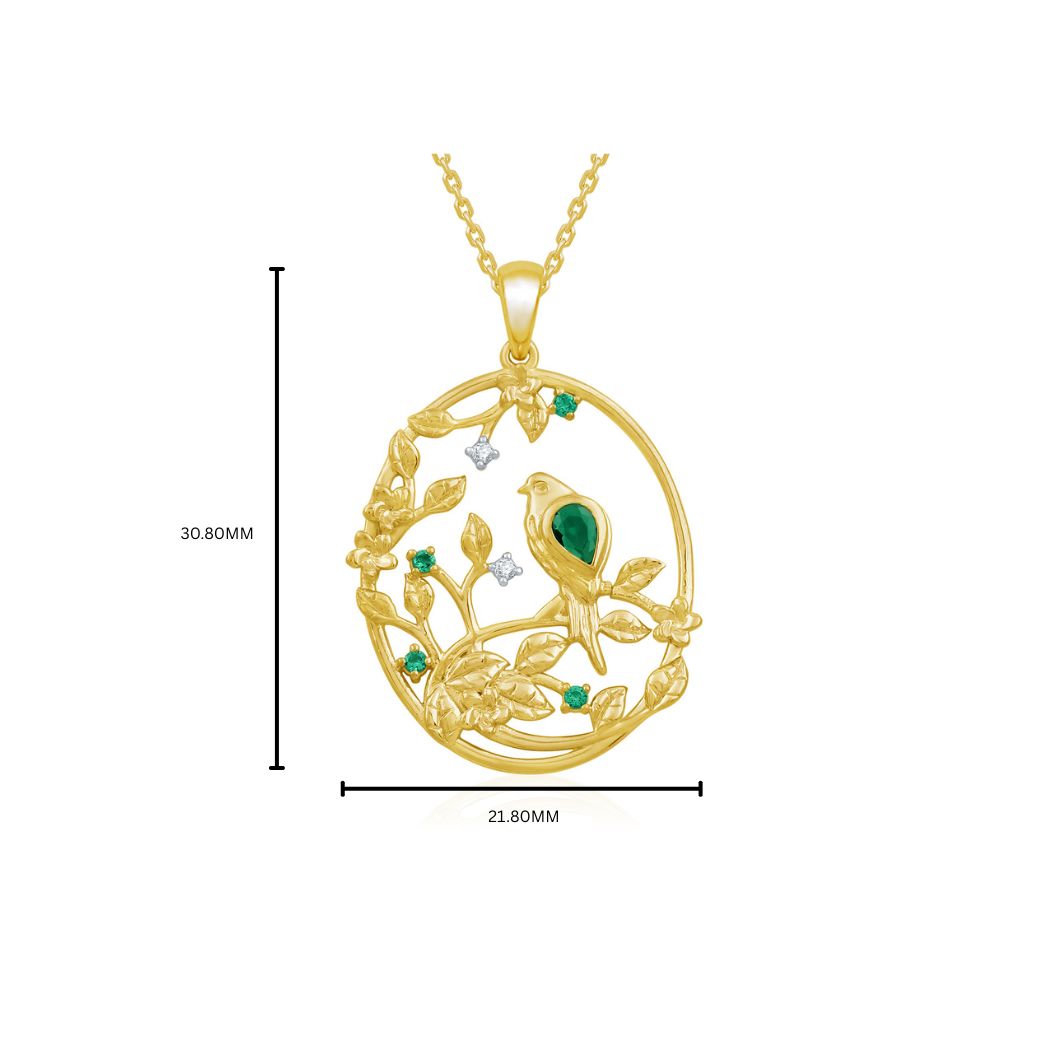 Emerald Song Bird Pendant