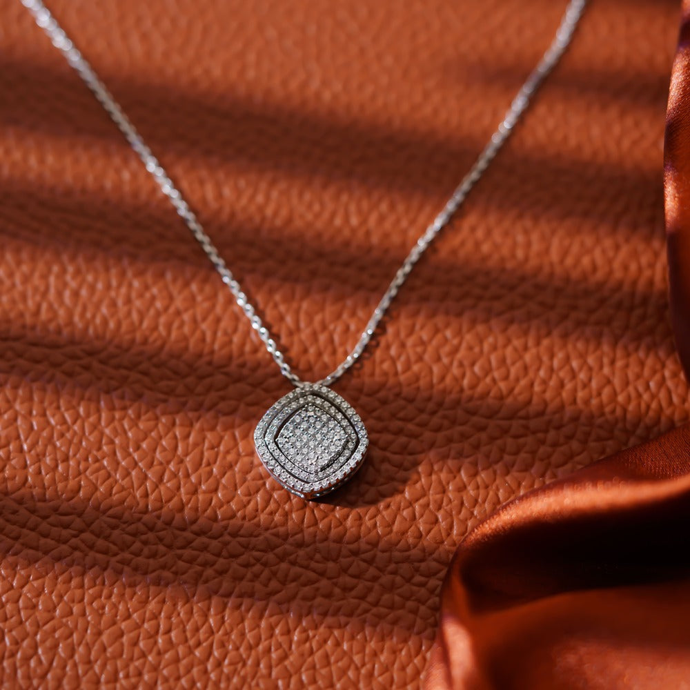 Square Of Illusion Diamond Pendant