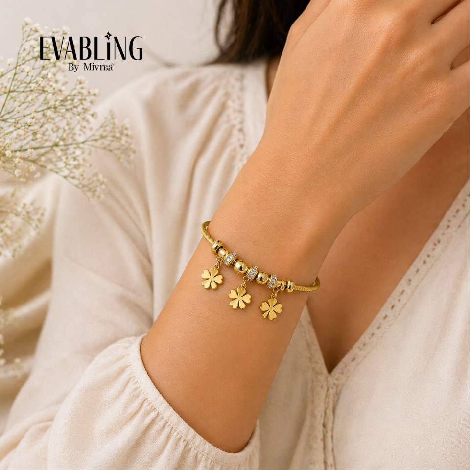 EVABLiNG by Mivraa - Clover Charm Cable Bracelet