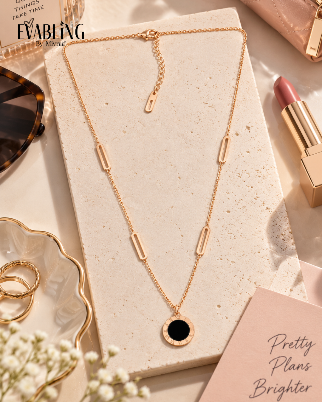 EVABLiNG by Mivraa - Onyx Line Necklace