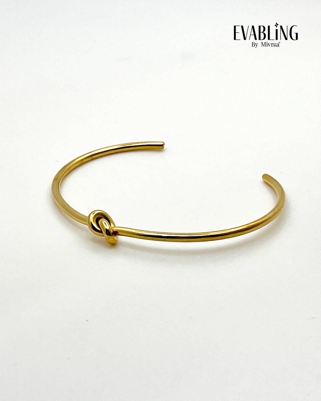 EVABLiNG by Mivraa - Minimal Knot Gold Cuff Bracelet