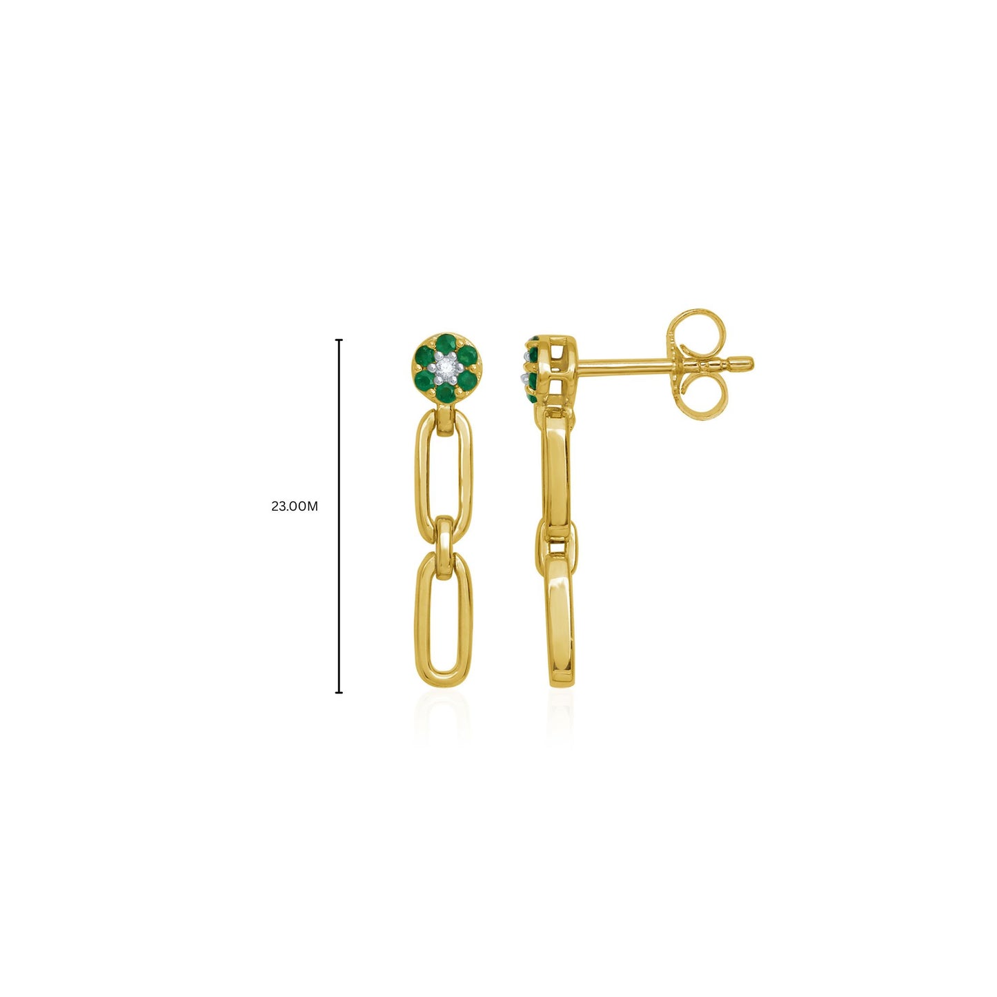 Paper Clip Diamond Earrings