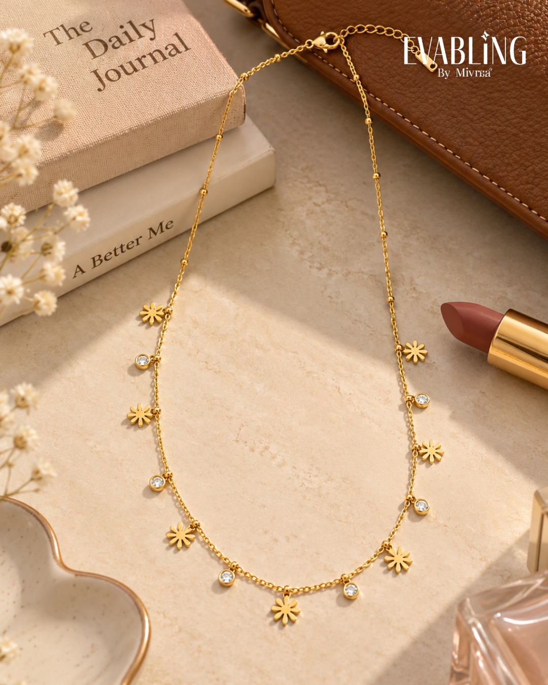 EVABLiNG by Mivraa - Diamond Flower Necklace