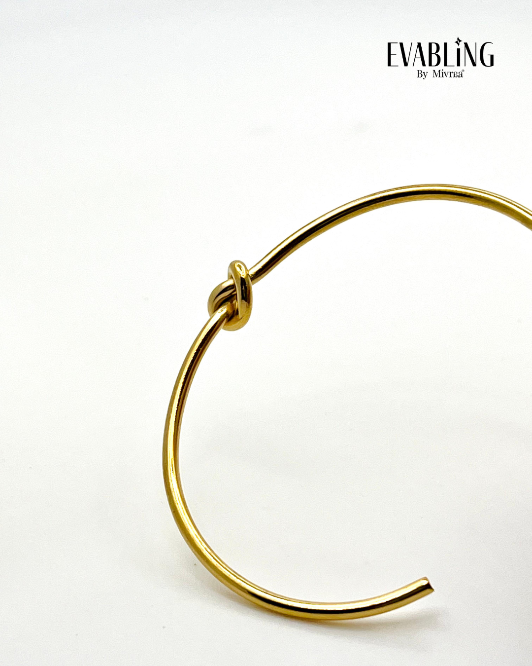 EVABLiNG by Mivraa - Minimal Knot Gold Cuff Bracelet