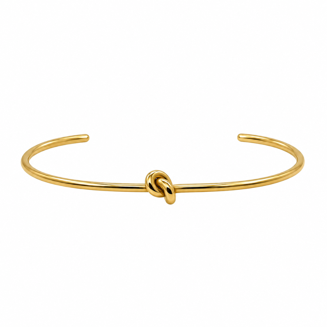 EVABLiNG by Mivraa - Minimal Knot Gold Cuff Bracelet