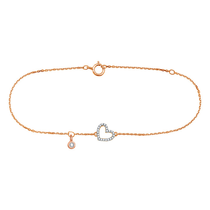 Customizable Heart On Sleeve Diamond Bracelet