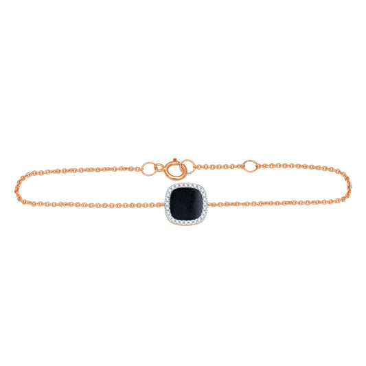 Cushion Onyx Diamond Bracelet