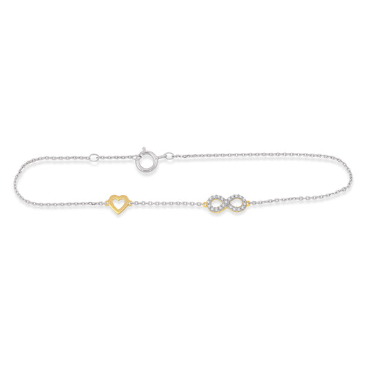 Infinity X Heart Diamond Bracelet