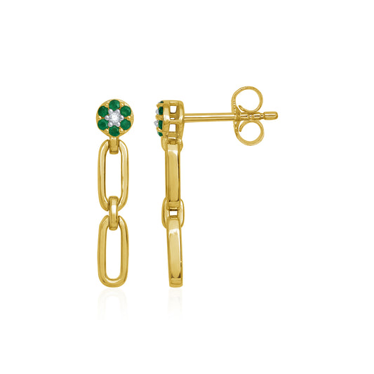 Paper Clip Diamond Earrings