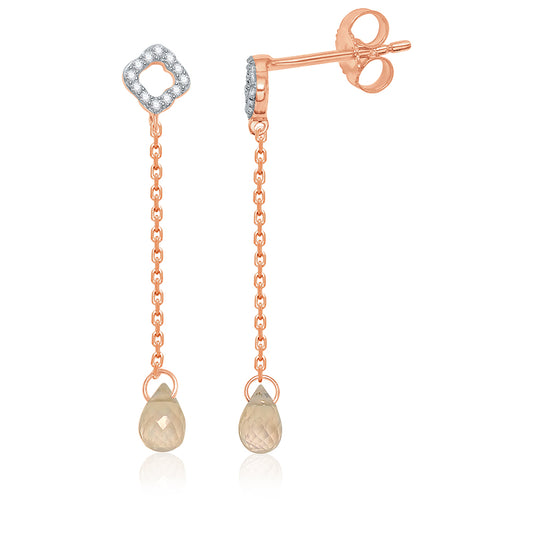 Clover Quartz Danglers