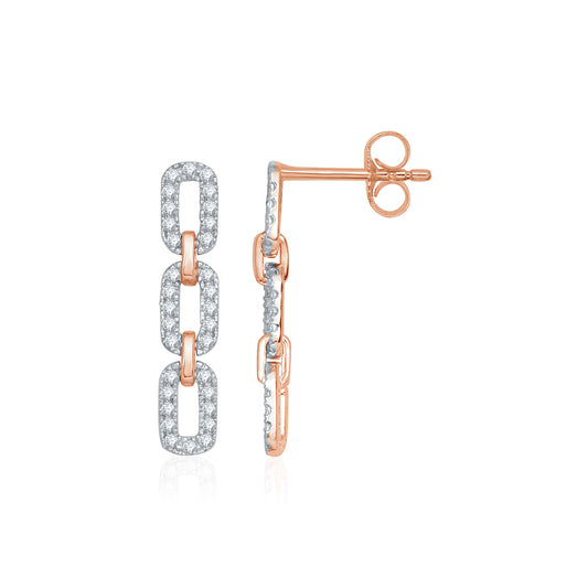 Diamond Paper Clip Earrings