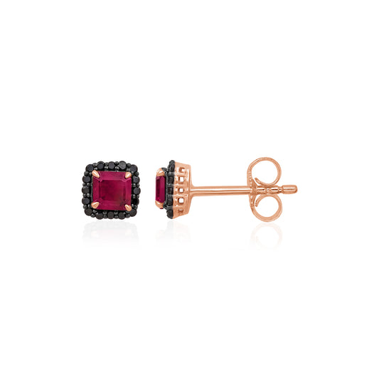 ROSE ECLIPSE - Black Diamond studs