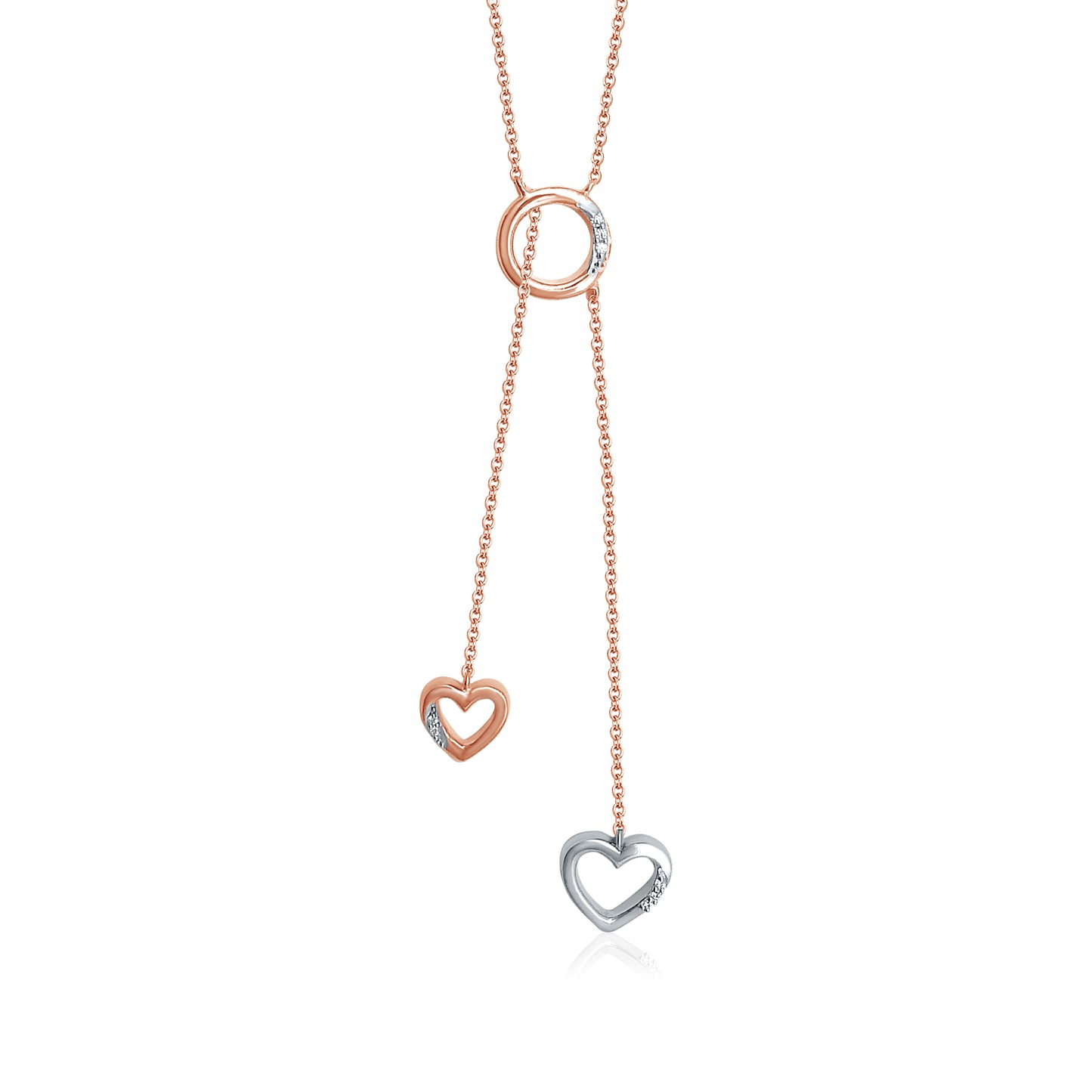 Lariat Heart Drop Diamond Necklace