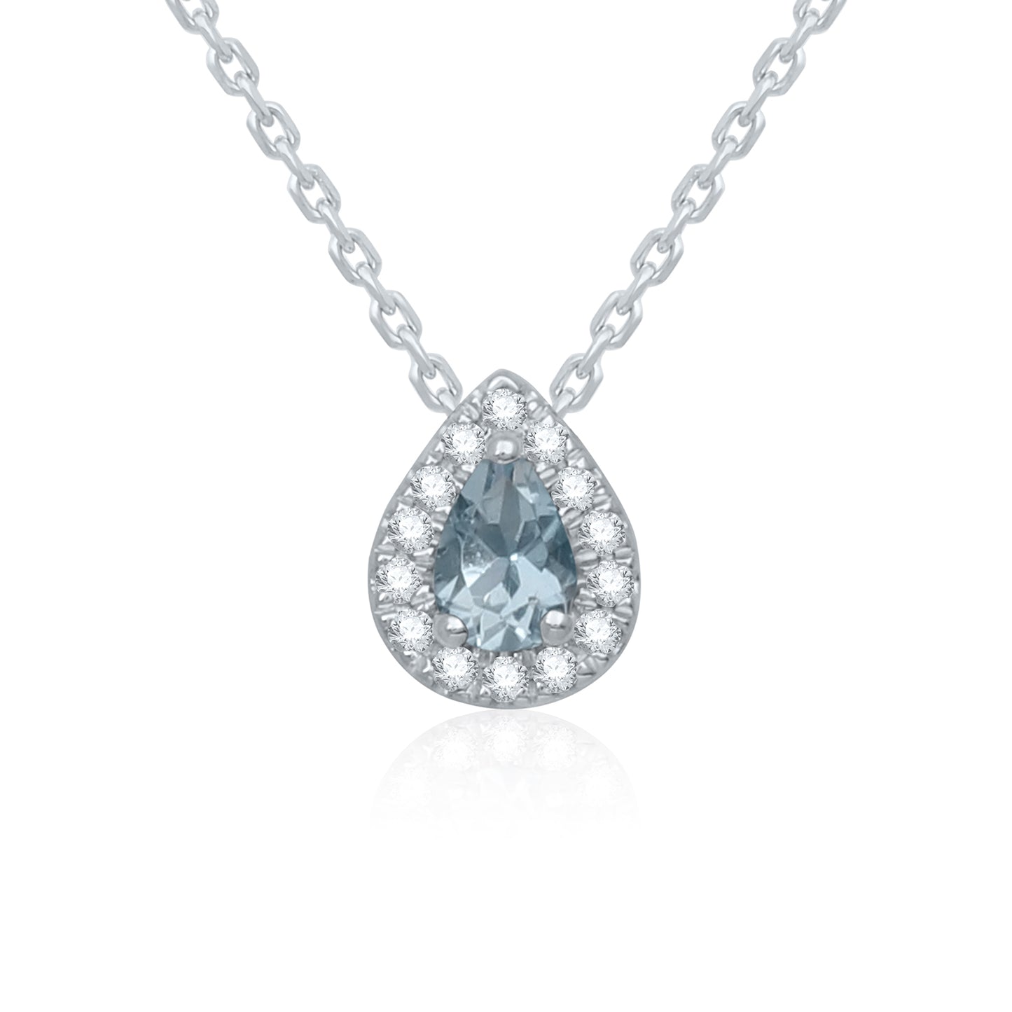 Tiny Droplet Aquamarine Necklace