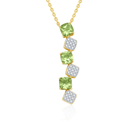 Abstract Blocks Peridot Necklace