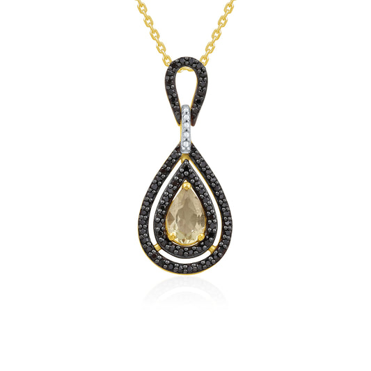 Teardrop Mirage Black Diamond Pendant