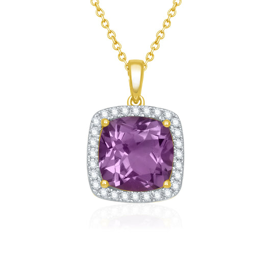 Amethyst Halo Pendant