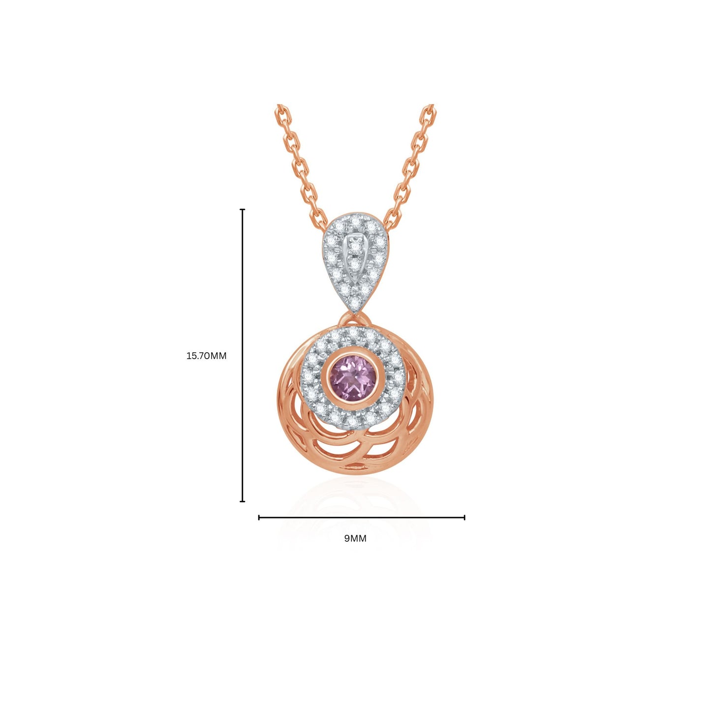 Filigree Amethyst Diamond Pendant