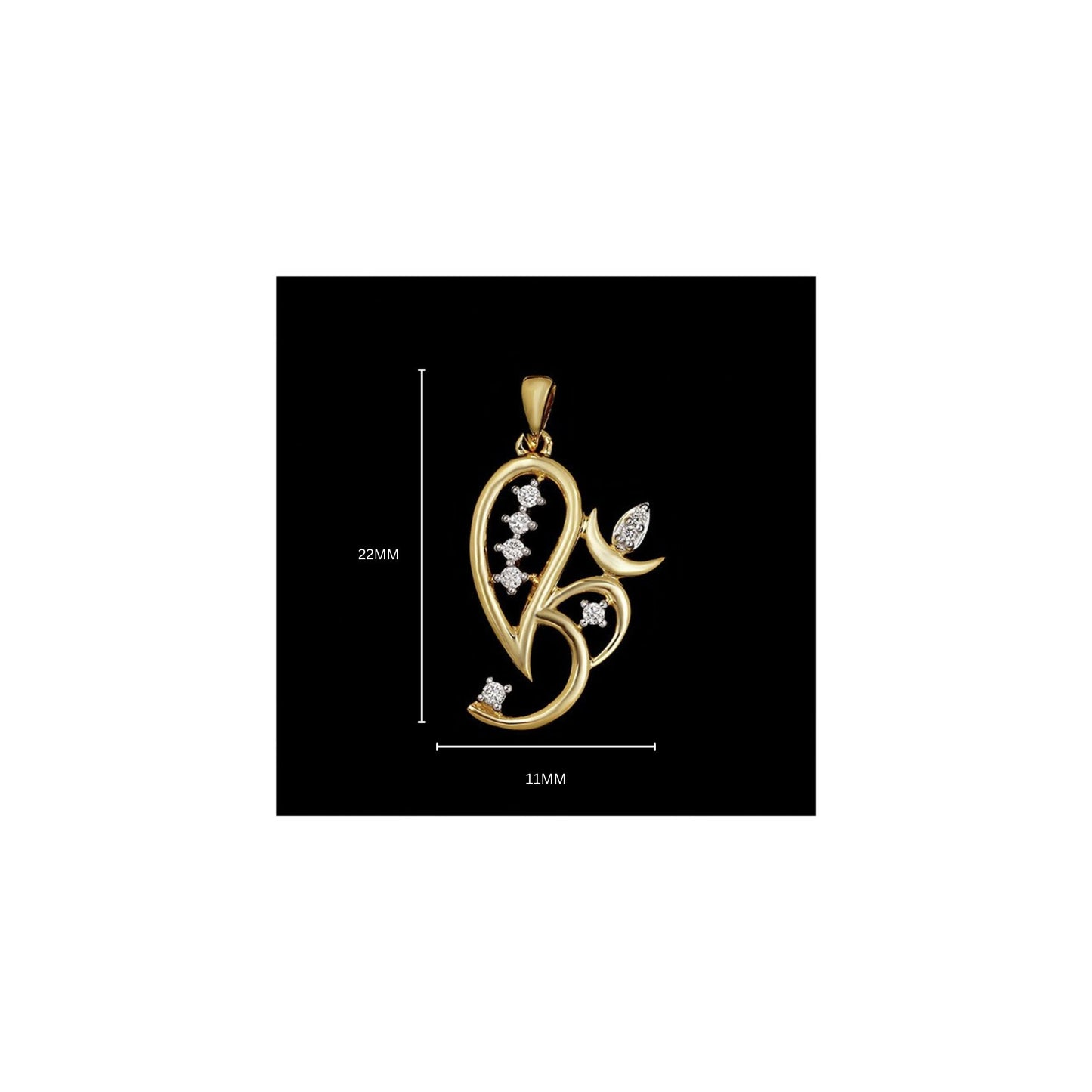 Divine God Collection - Ganesha Om Diamond Pendant