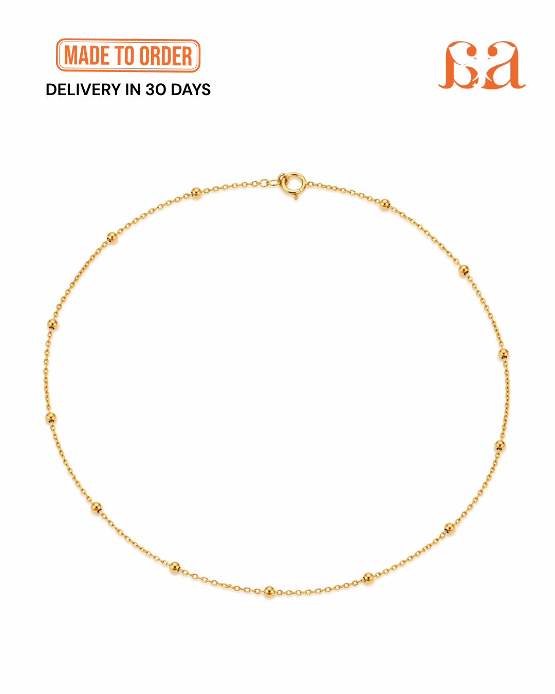 Gold bead Anklet