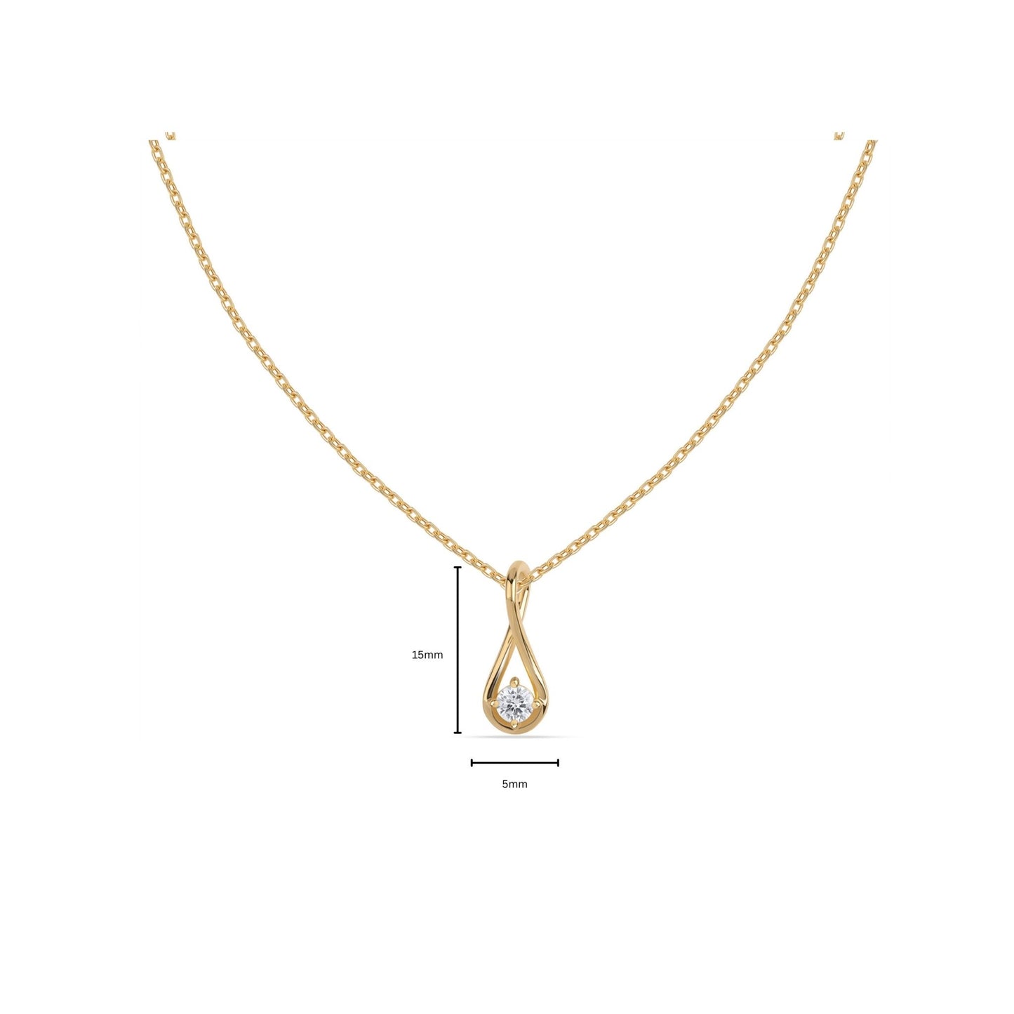 Ria lab grown diamond pendant for women in gold