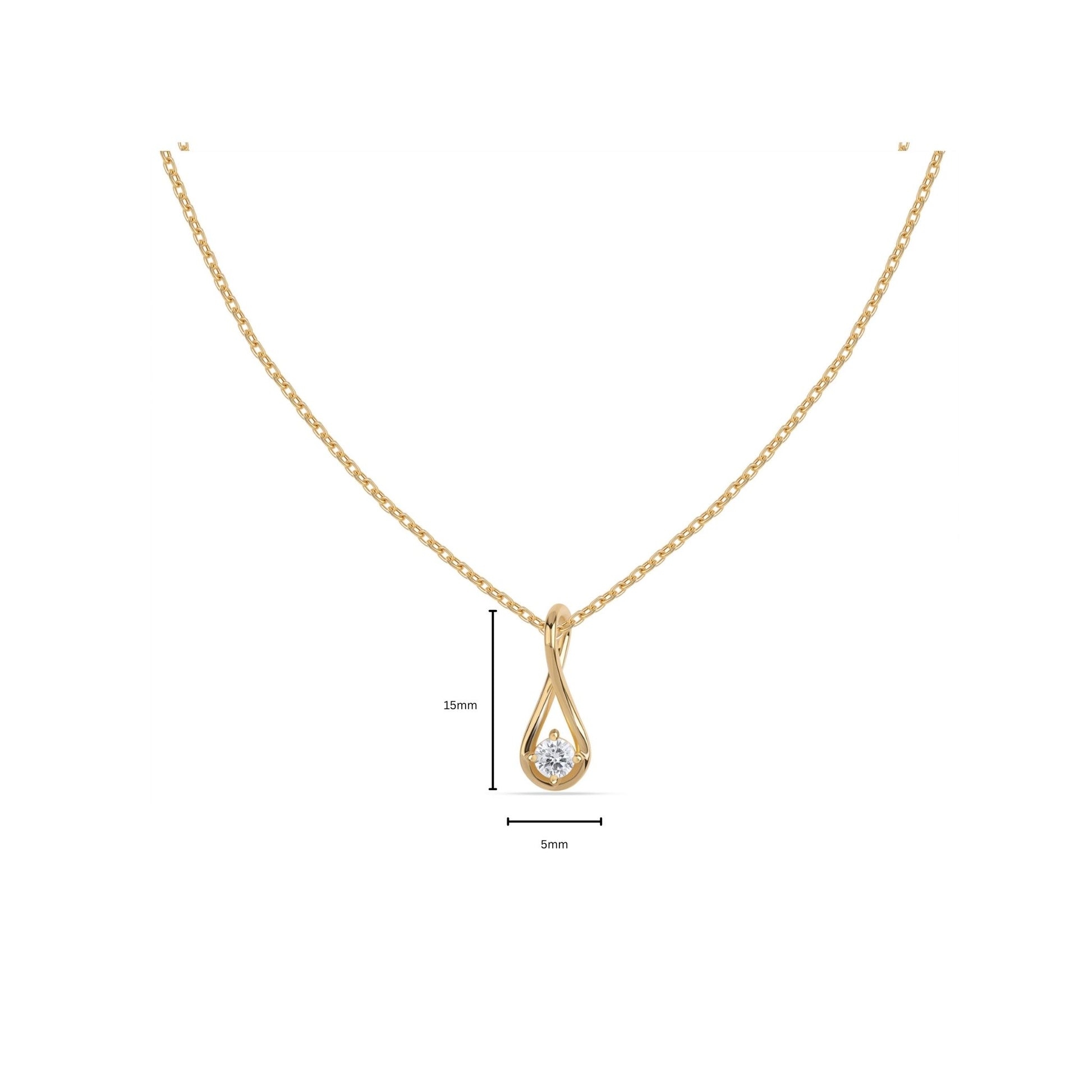 Ria lab grown diamond pendant for women in gold