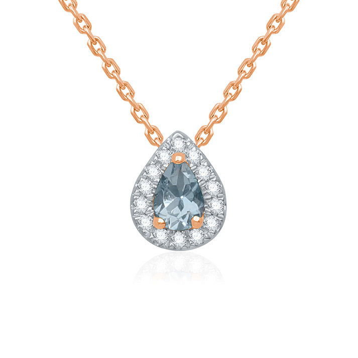 Tiny Droplet Aquamarine Necklace