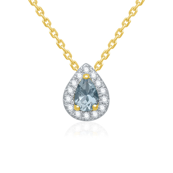 Tiny Droplet Aquamarine Necklace