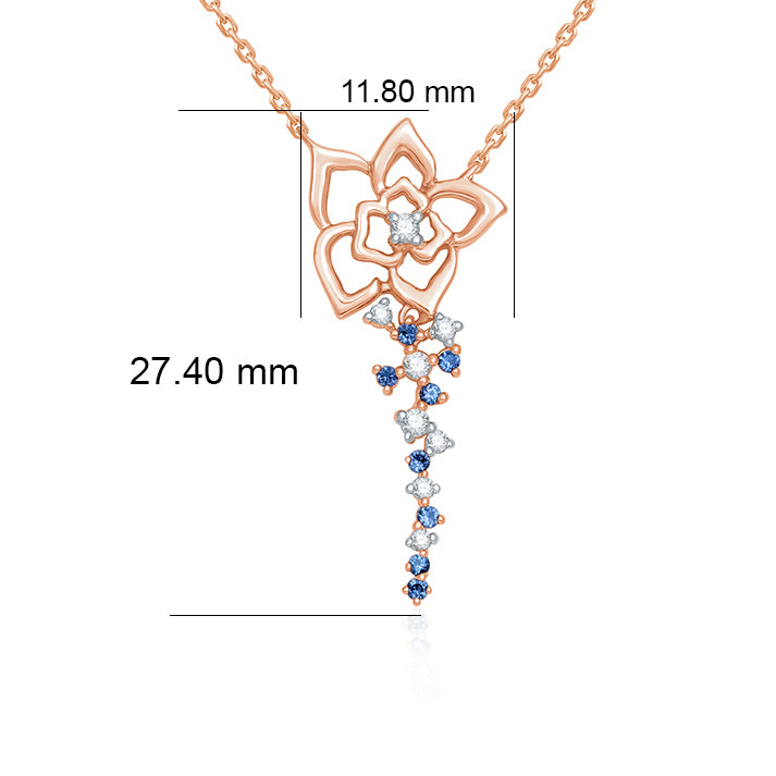 Flower Trail Sapphire Necklace