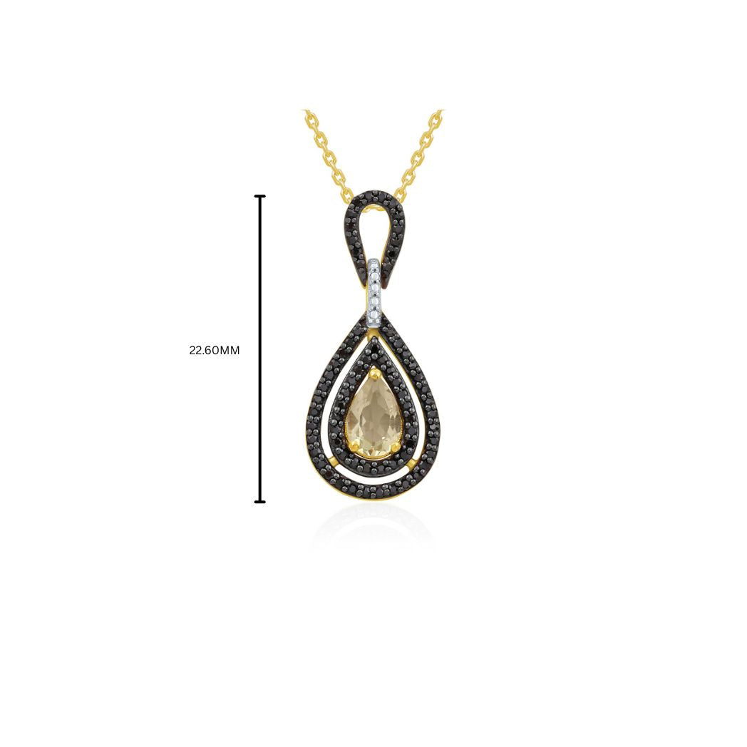 Teardrop Mirage Black Diamond Pendant