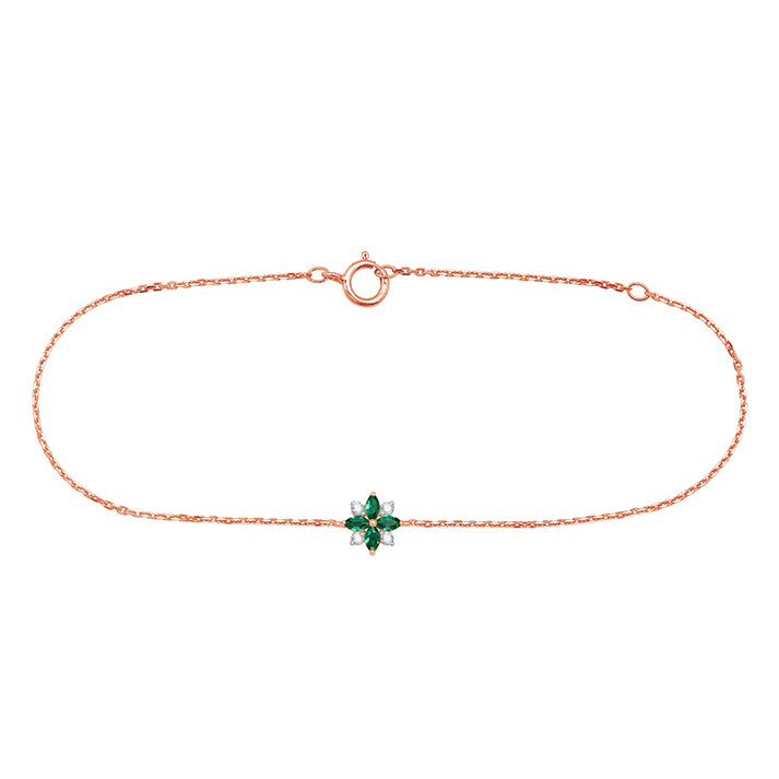 Floral Emerald & Diamond Bracelet