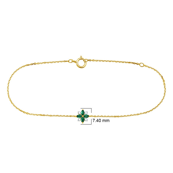 Floral Emerald & Diamond Bracelet