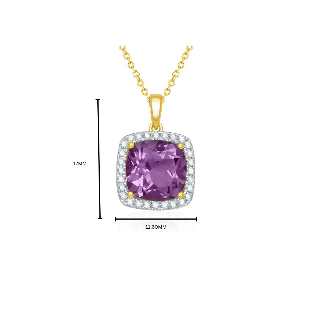 Amethyst Halo Pendant