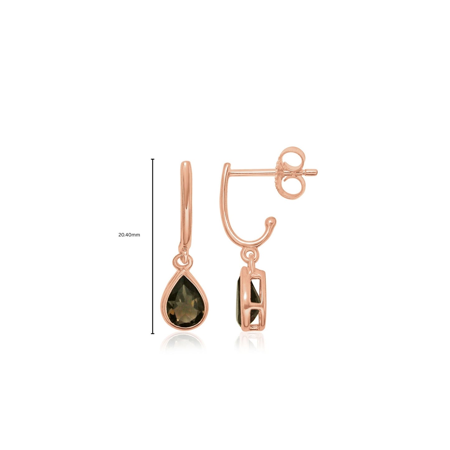 Smoky Quartz Drop Stud Earrings