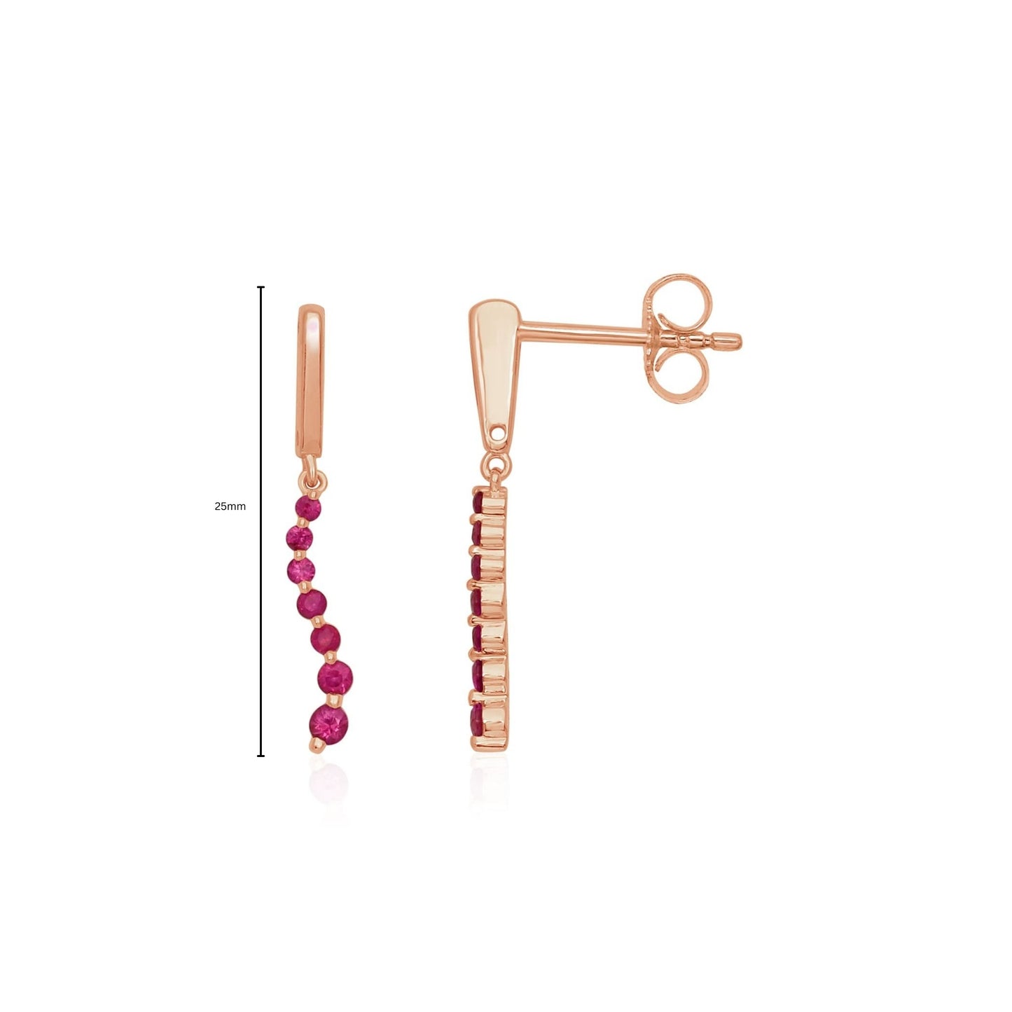 Ruby Radiance Stud Drop Earrings