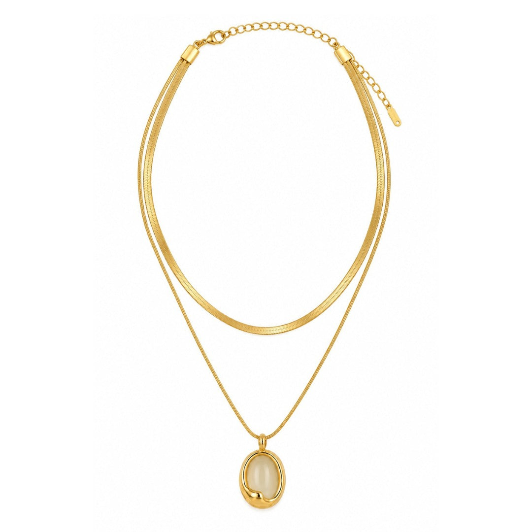 EVABLiNG by Mivraa - Oval Dome Pendant Necklace
