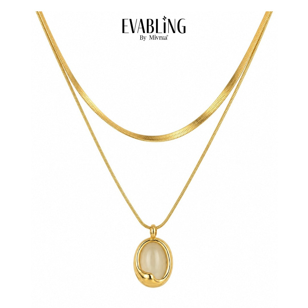EVABLiNG by Mivraa - Oval Dome Pendant Necklace