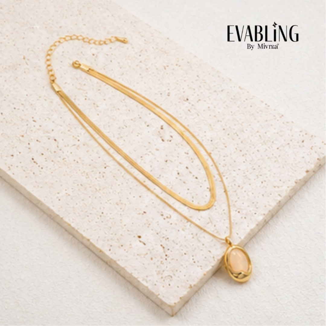 EVABLiNG by Mivraa - Oval Dome Pendant Necklace