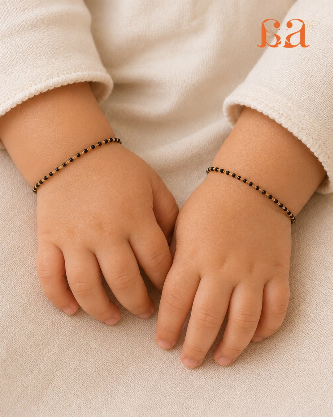 Mini Mivraa - Baby Black Bead Bracelet & Anklet