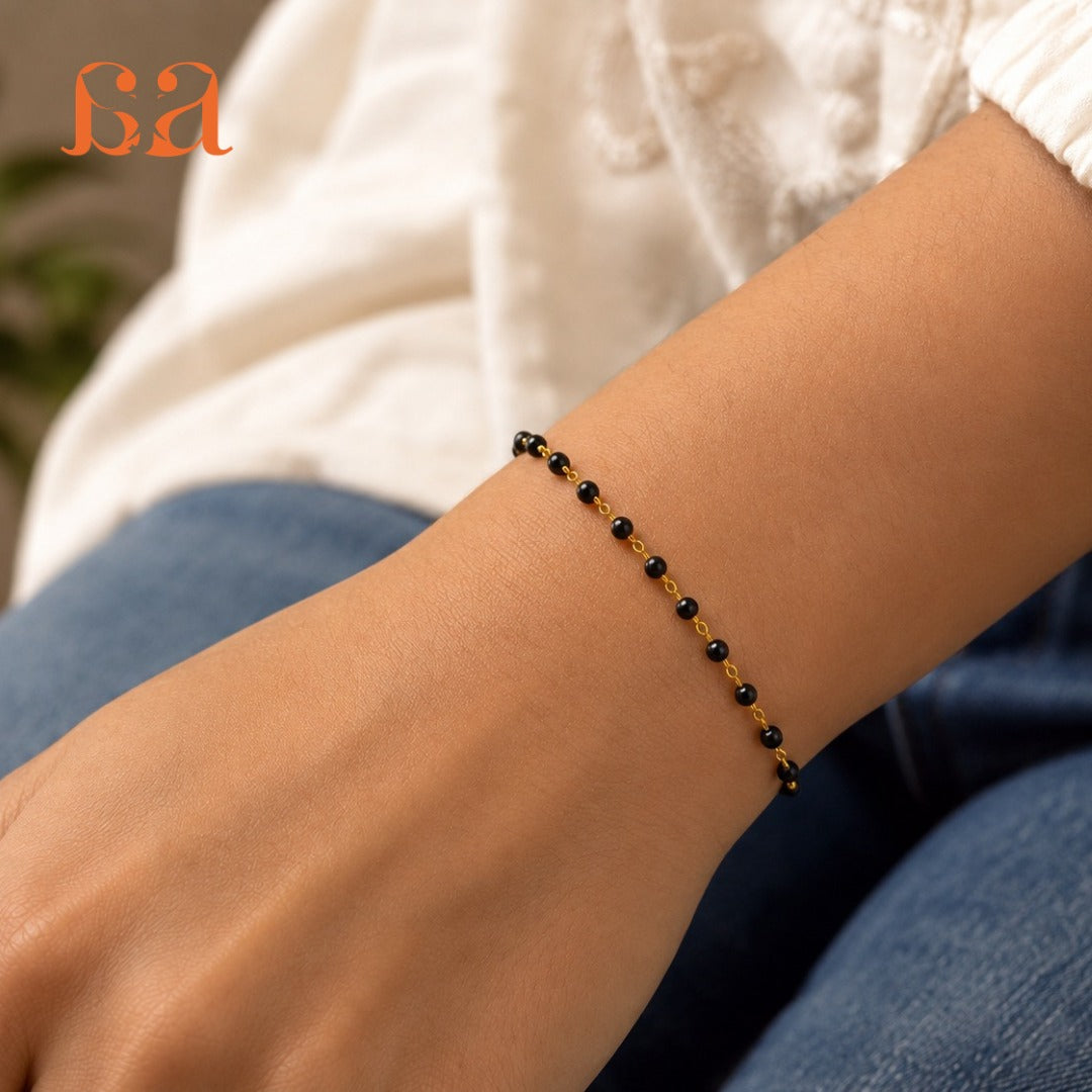Black Bead Bracelet